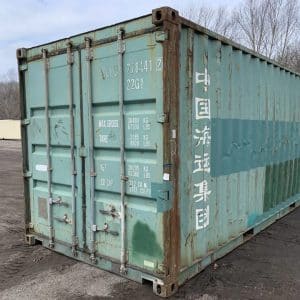 20′ x 8′ x 8.5′ Tall– AS IS Door Seals Show Light Used Shipping / Storage Container – Green