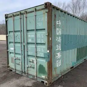 20′ x 8′ x 8.5′ Tall– AS IS Door Seals Show Light Used Shipping / Storage Container – Green