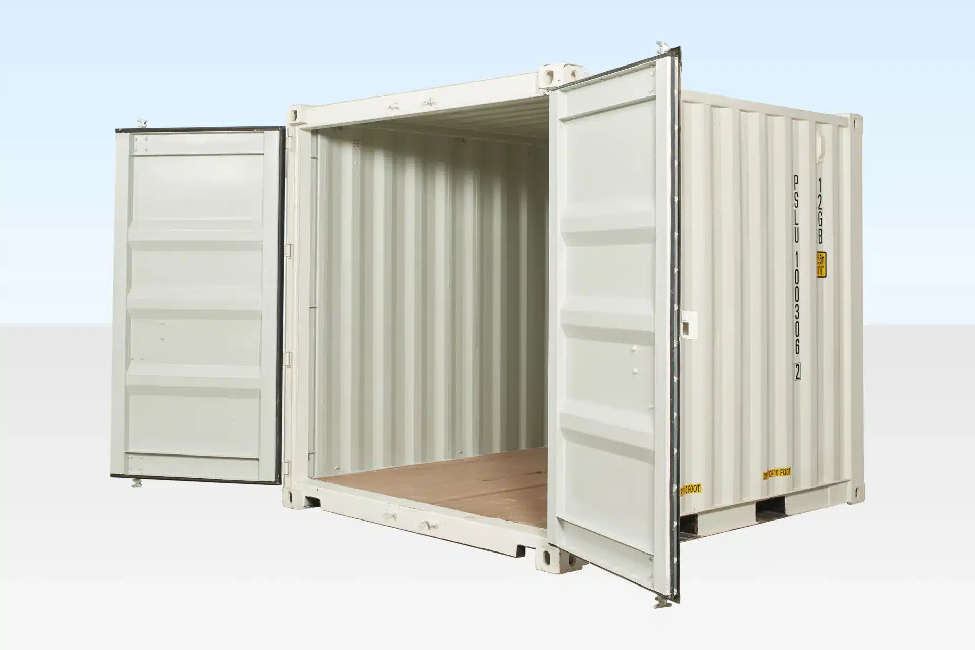 10Ft X 8Ft Shipping Container (One Trip) – White 3 High-Quality Cor-Ten Steel 10Ft Shipping Container