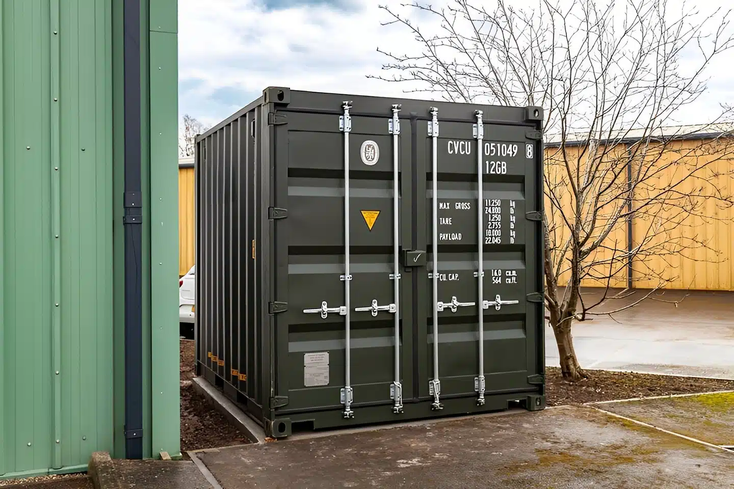 Heavy-duty Cor-Ten steel shipping container for secure storage
