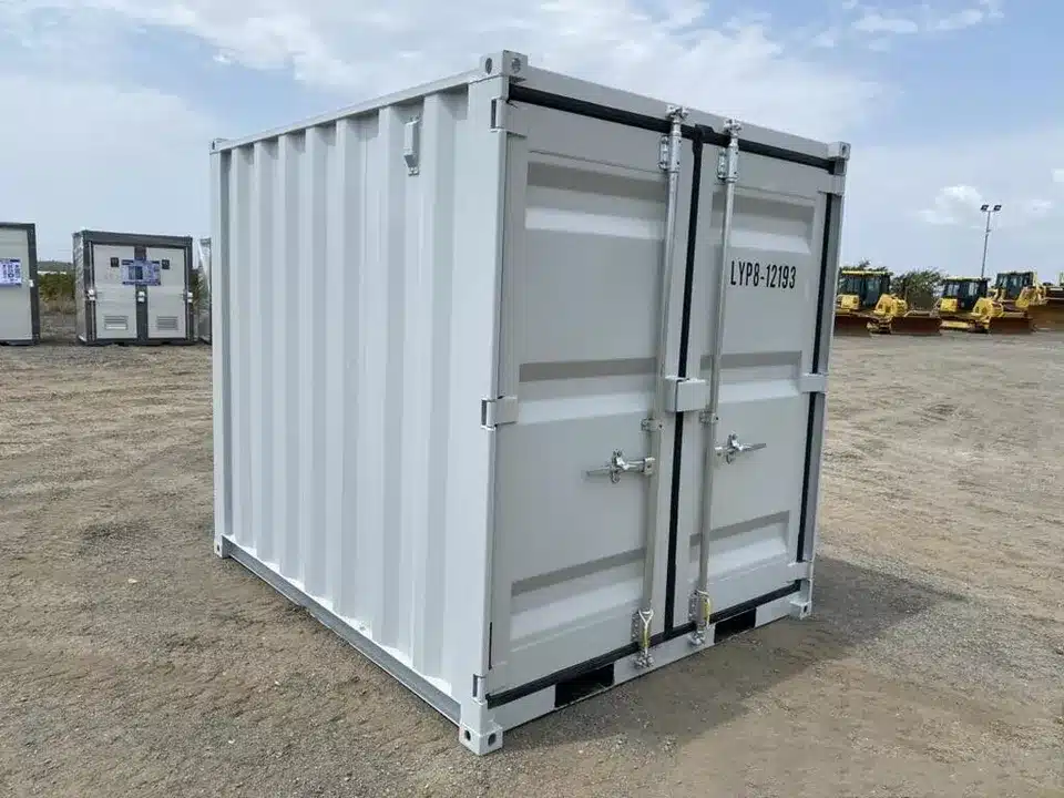 8ft Steel Shipping Container with Door & Window – Compact & Durable 8 Compact shipping container with ventilation window and secure door