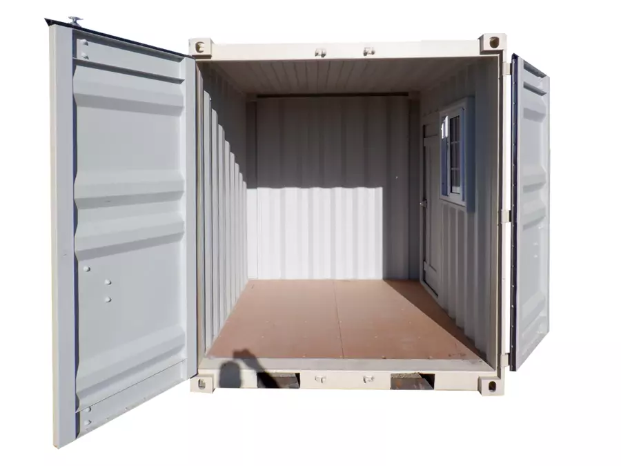 8ft Steel Shipping Container with Door & Window – Compact & Durable 7 Portable 8ft container ideal for camping and remote labs