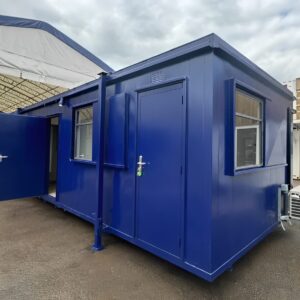Custom 32Ft × 10ft Cabin Office + Canteen + 1+1 WC Wash Rooms Anti-Vandal
