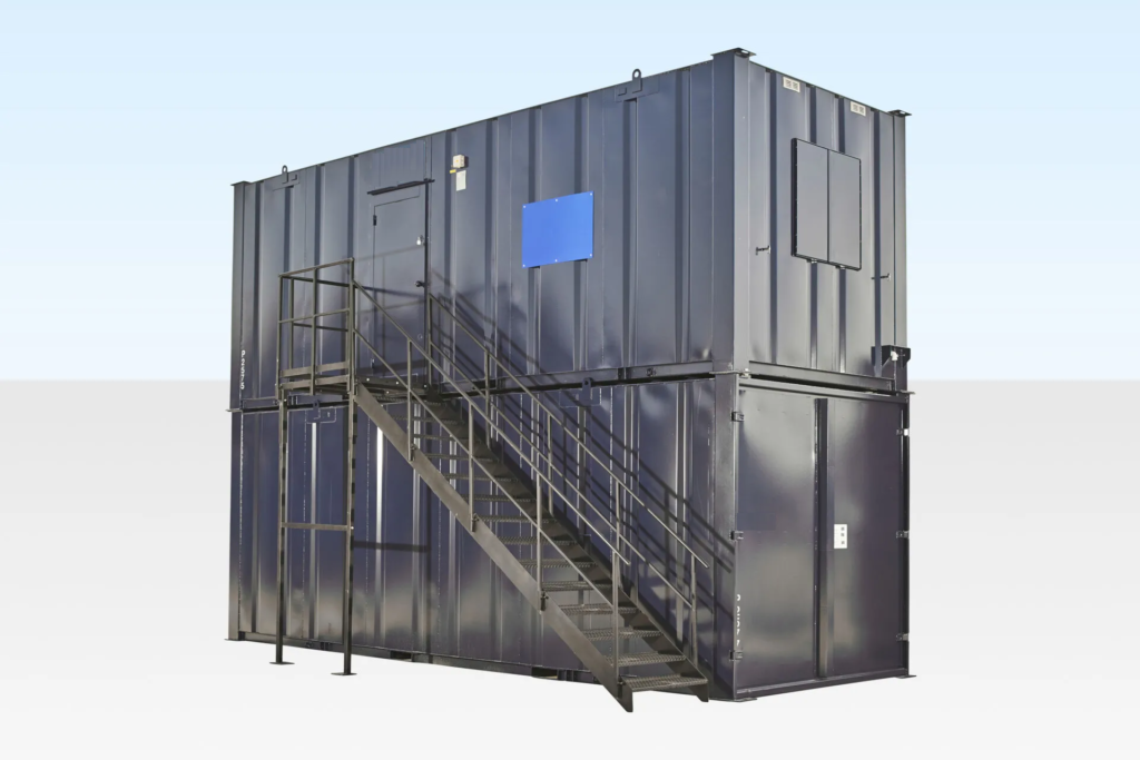 Steel Staircase With Landing & Handrails 1 Steel Staircase With Landing & Handrails